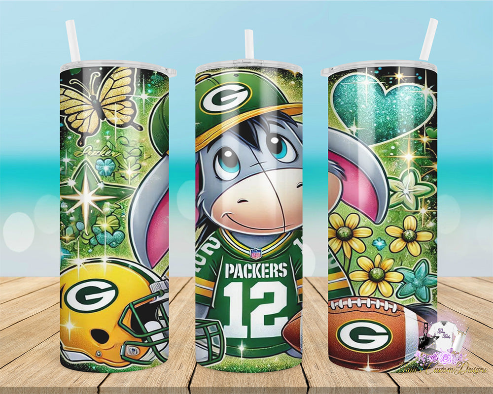 Green Bay Packers Football 20 oz Skinny Tumbler