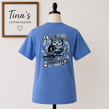 Hello Darkness, My Old Friend – Owl Graphic T-Shirt
