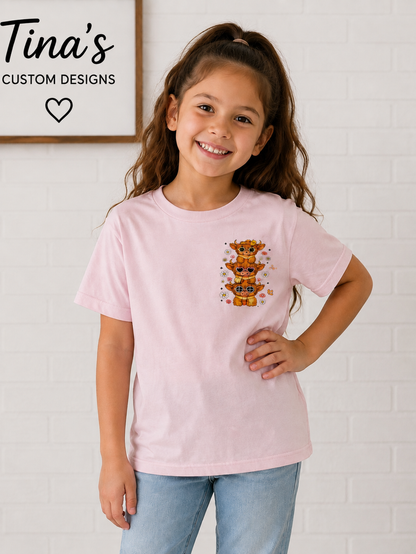 Good Times, Crazy Friends, Amazing Memories – Youth Highland Cow Graphic T-Shirt