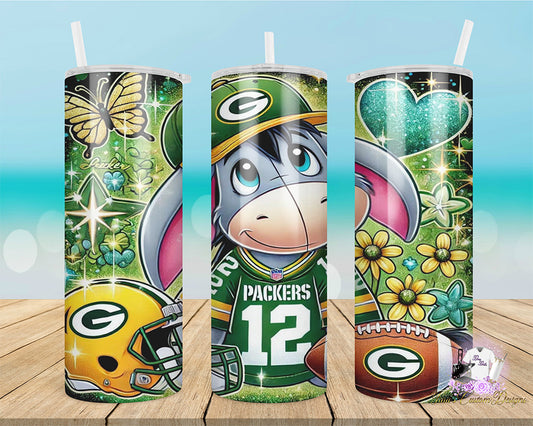 Green Bay Packers Football 20 oz Skinny Tumbler